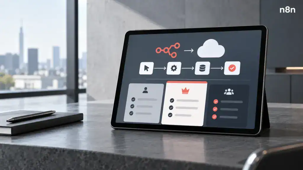 Illustration zum Praxisvideo: n8n in der Cloud: Einstieg, Preise und Premium-Funktionen