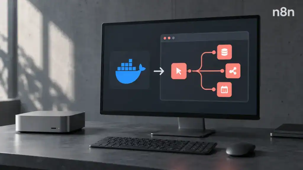 Illustration zum Praxisvideo: n8n mit Docker auf dem eigenen Computer installieren