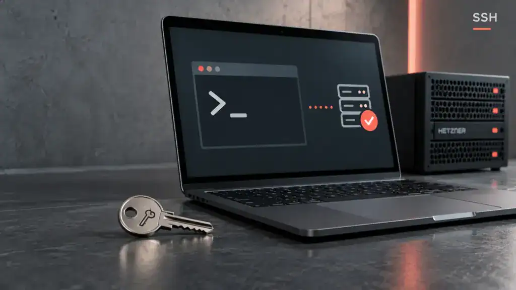 Illustration zum Praxisvideo: SSH Key bei Hetzner einrichten