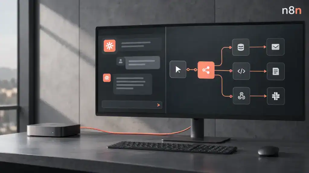 Illustration zum Praxisvideo: n8n Workflows mit Claude erstellen lassen