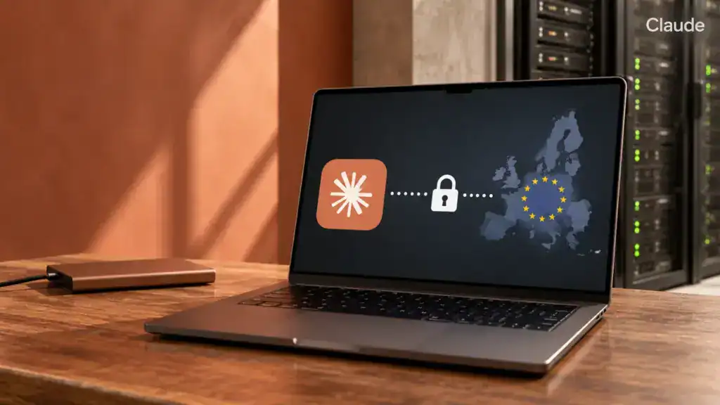 Illustration zum Praxisvideo: Claude Desktop datenschutzkonform nutzen – so geht's mit EU-Servern