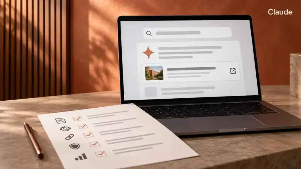 Illustration zum Praxisvideo: Von KI gefunden werden: Website-Check mit dem ai-seo Skill