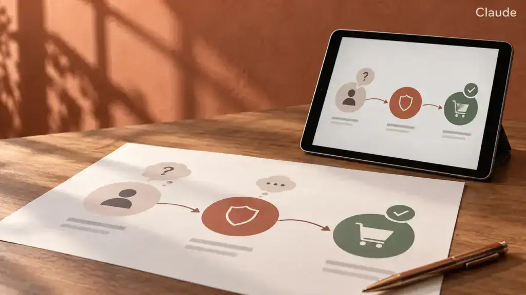 Illustration zum Praxisvideo: Skill marketing-psychology: Zeigt dir, warum deine Kunden zögern – und wie du sie fair zum Kauf bewegst
